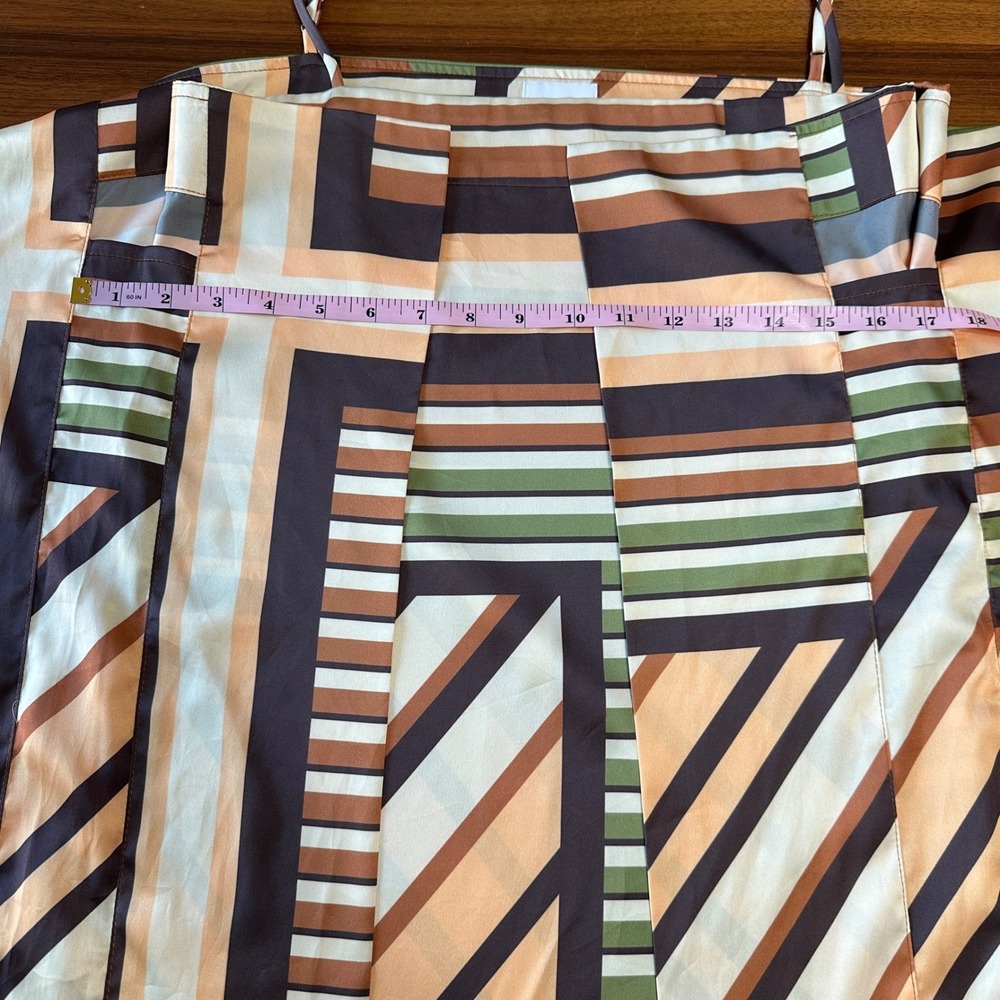 MISA Los Angeles Mayam Draped Geometric Mini Dress L Brown Green Festival Resort - Picture 7 of 12